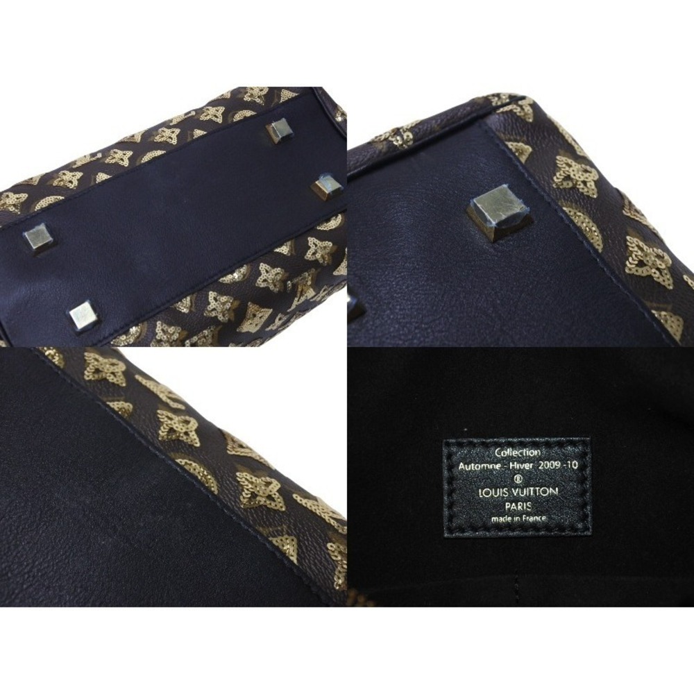 Louis Vuitton handbag Monogram Black all Eclipse Speedy sequins leather - Picture 7 of 8